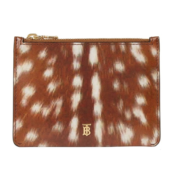 BURBERRY Deer Print Leather Coin Case - Picture 1 of 3